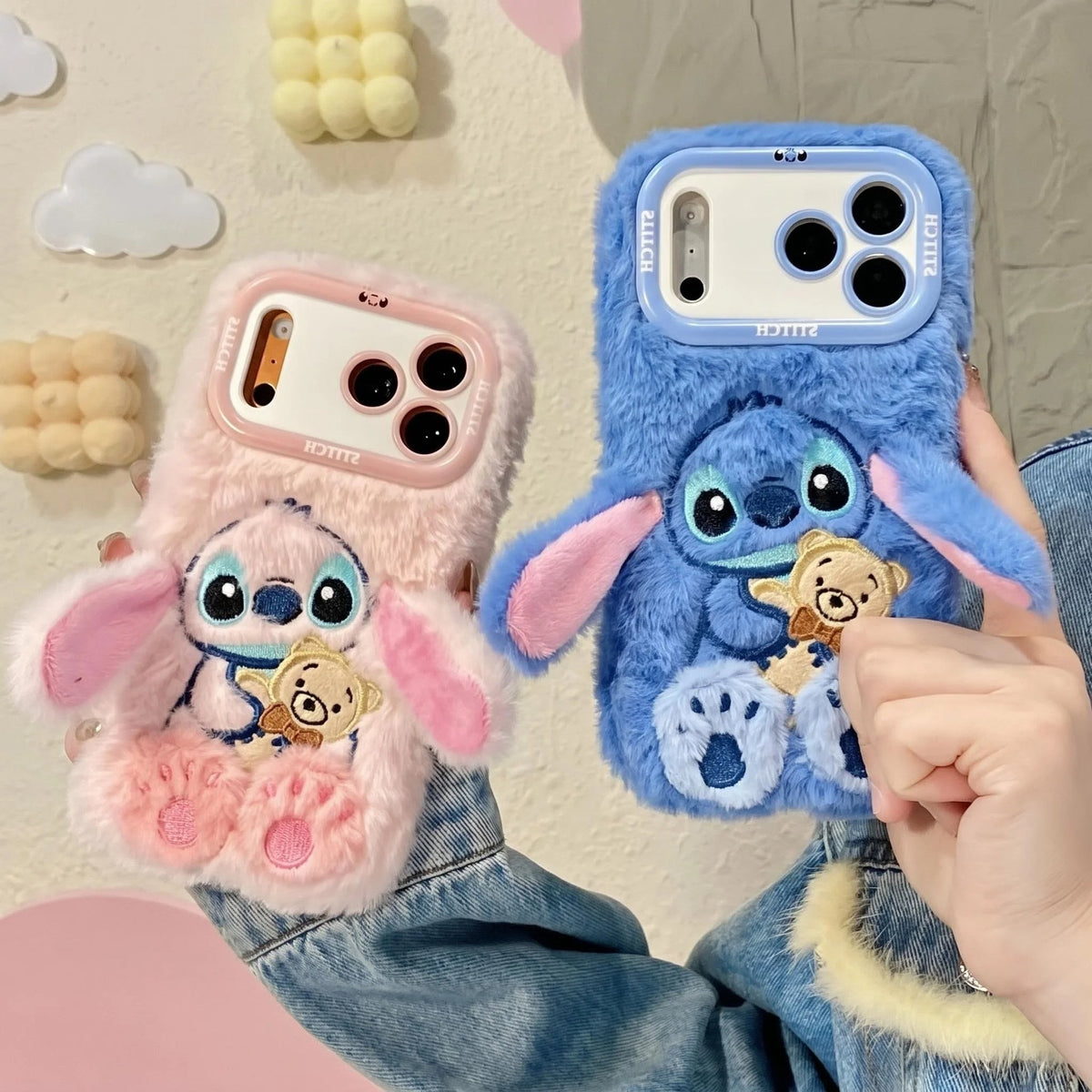 stitch plush iphone case I fluffy 3d protector cover