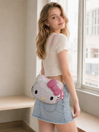 hello kitty rhinestone crossbody bag for women sanrio chain shoulder purse