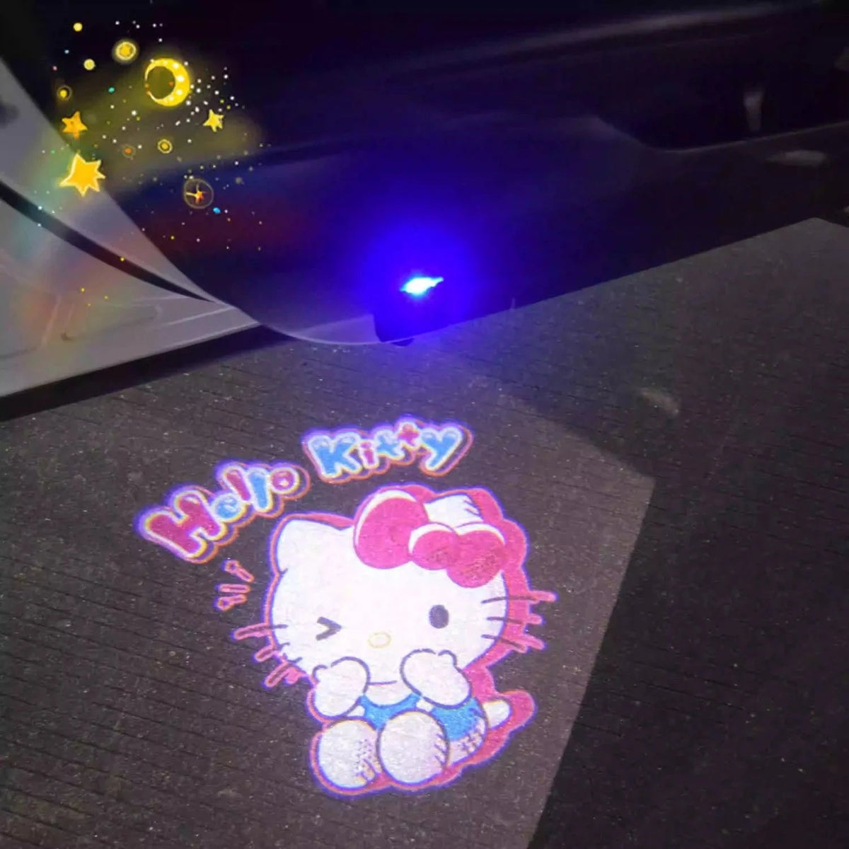 hello kitty car door welcome light led projector interior decor