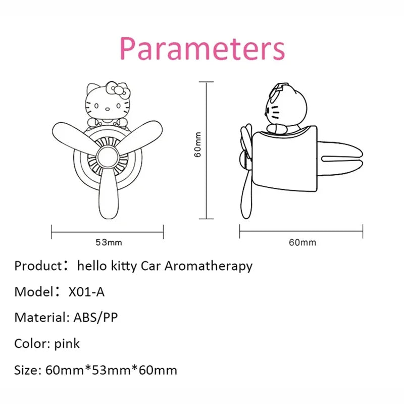 Hello Kitty car vent fan air freshener rotating dashboard decor product photo