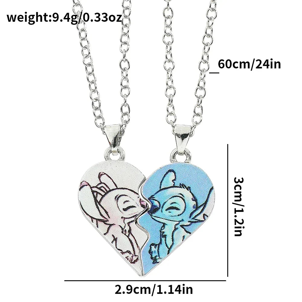Matching Split Heart Necklace Set, Couple/BFF Jewelry