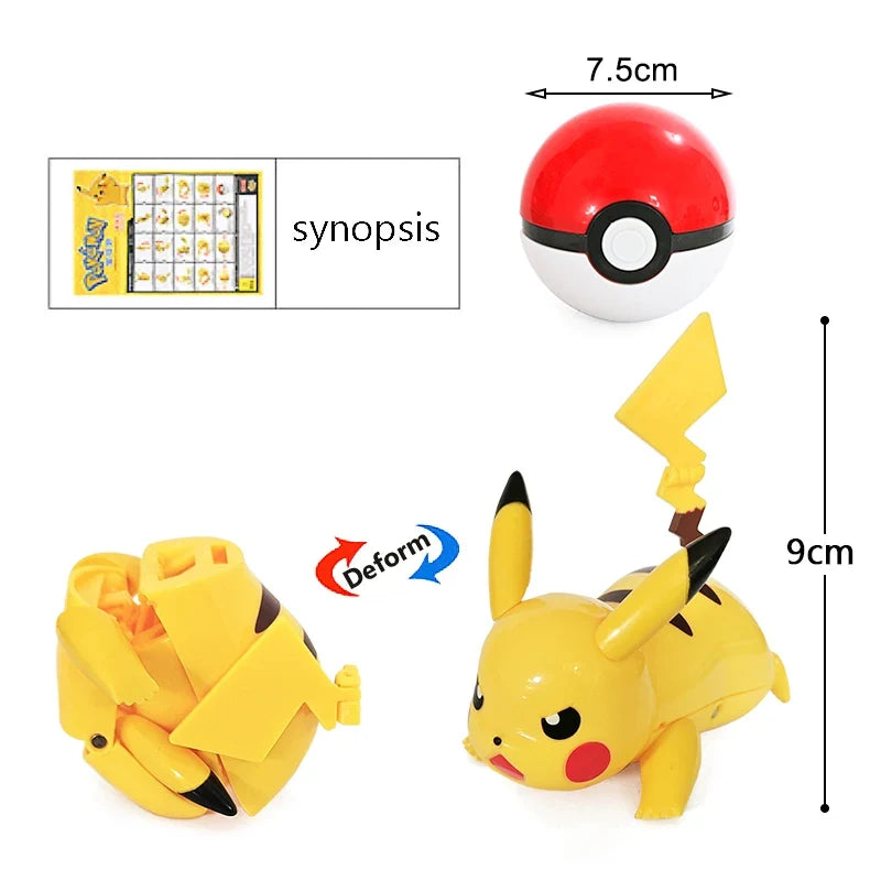 Pokémon Poké Ball transforming toy and Pikachu action figure product photo