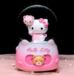 Kitty crystal ball music box  pink star moon home decor