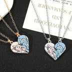 Matching Split Heart Necklace Set, Couple/BFF Jewelry