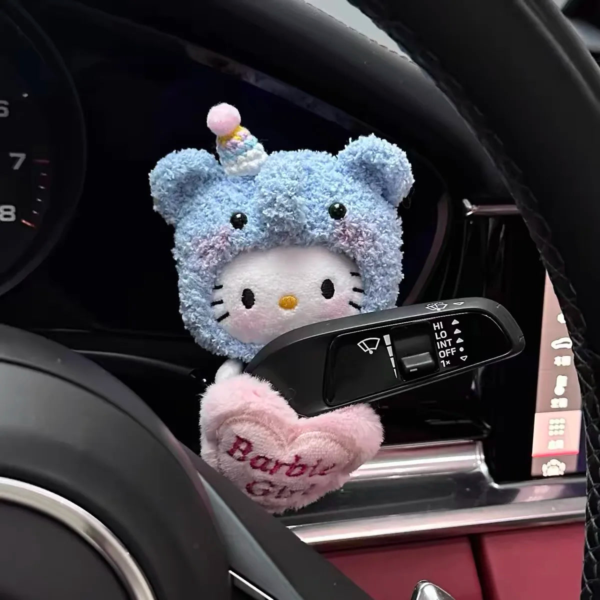 Hello Kitty plush wiper and turn signal cover car interior decor product photo