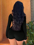 Women's Open Back Long Sleeve Jumpsuit