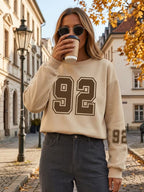 Women's Round Neck Letter Print Casual Sweatshirt