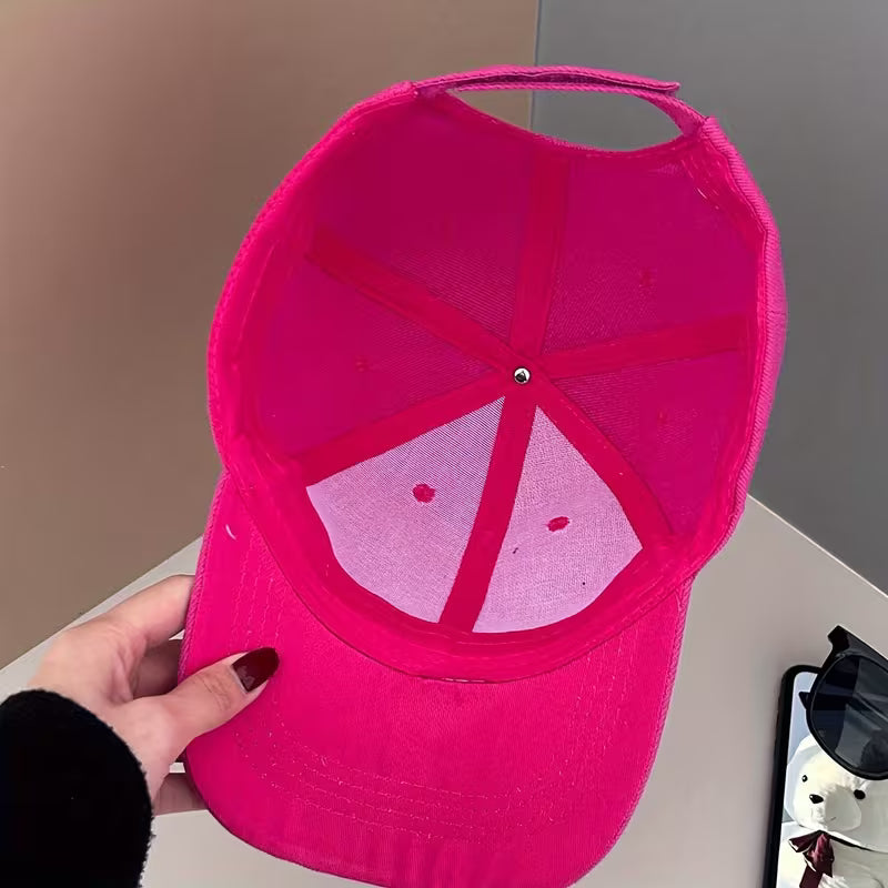Women's Pink Butterfly Print Baseball Cap
