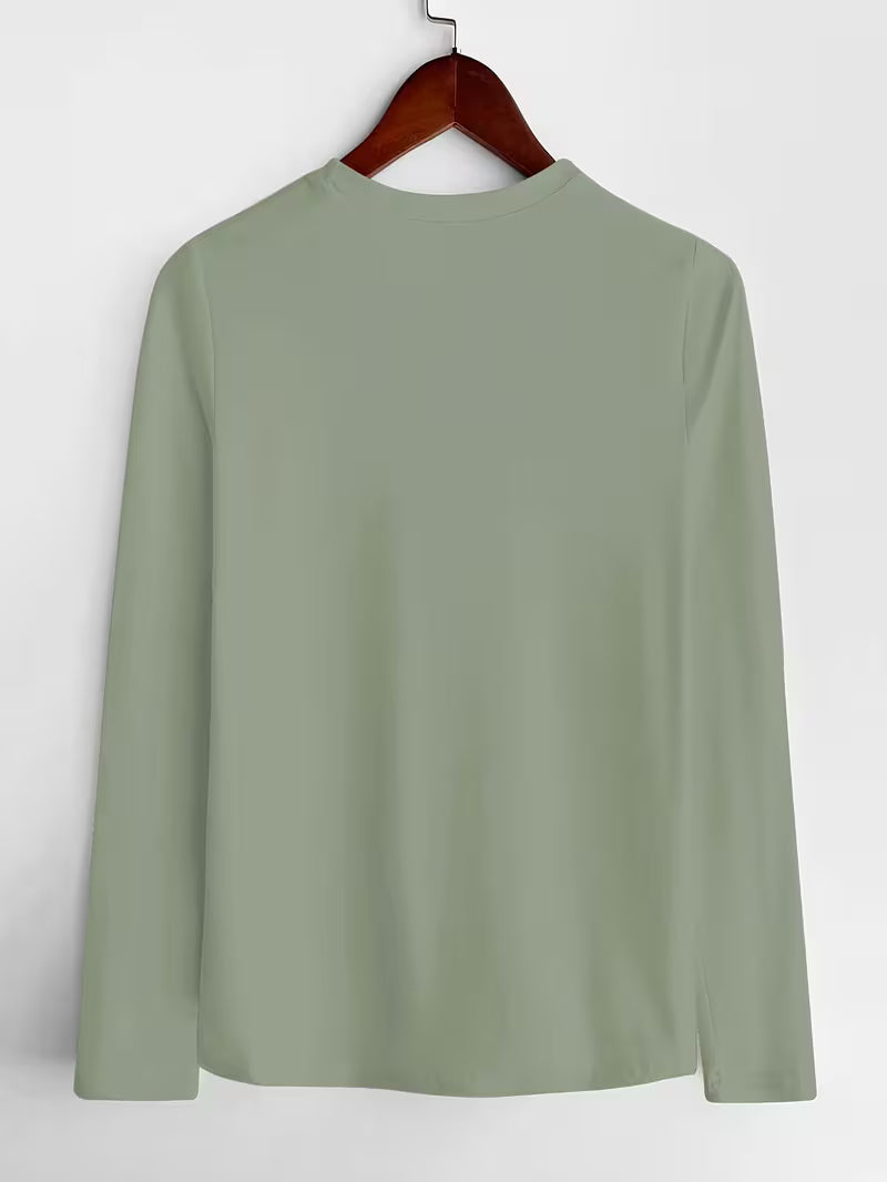 Women's Crew Neck Long Sleeve T-Shirt for Spring & Fall