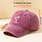 Women's Coconut Tree Print Distressed Baseball Cap