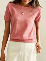 Women's Simple Thin Short Sleeve Summer Sweater