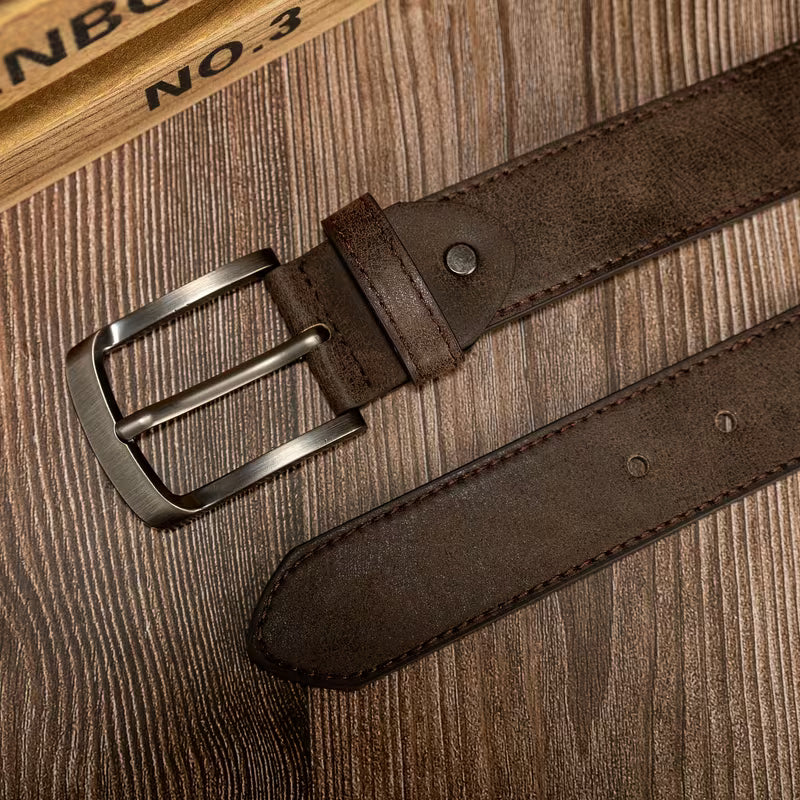 Women's Distressed PU Buckle Belt