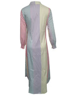 Women's Color Block Striped Shirt Dress