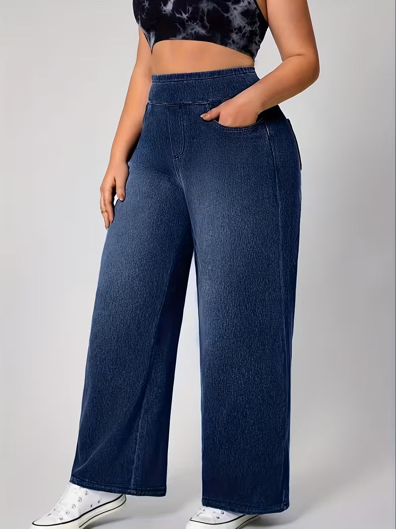 Women's Plus Size Wide-Leg Denim Jeans