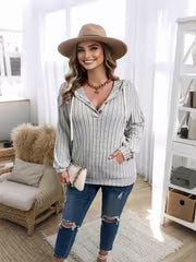 Women's Plus Size Kangaroo Pocket Drawstring Hoodie