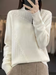 Women's Plus Size Semi-High Neck Casual Pullover