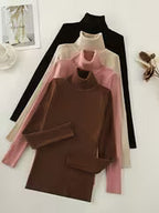Women's High Turn-Collar Pullover Sweater Set