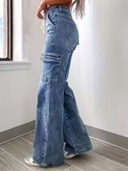 Women's Leisure Straight-Leg Jeans with Laces