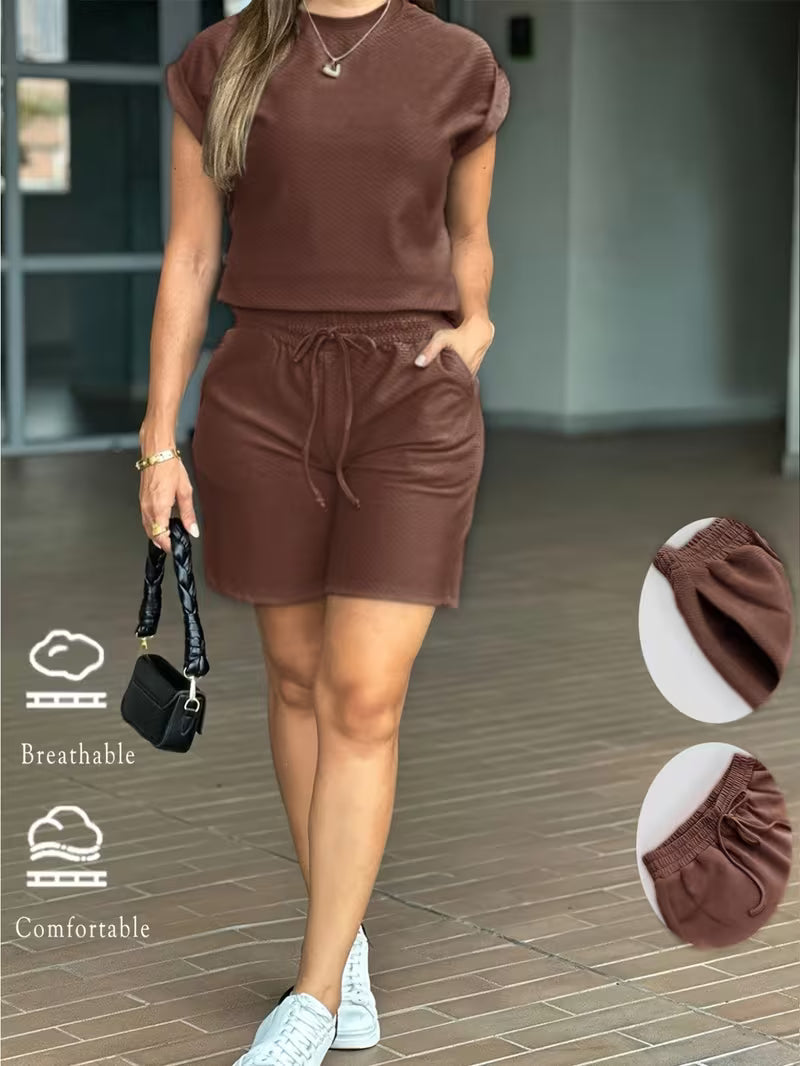Women's Figure-Flattering Top & Shorts Set