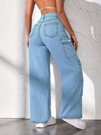 Women's Plus Size Multi-Pocket Cargo Jeans