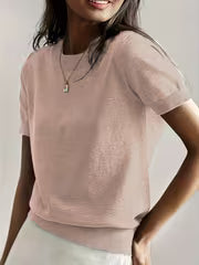Women's Simple Thin Short Sleeve Summer Sweater