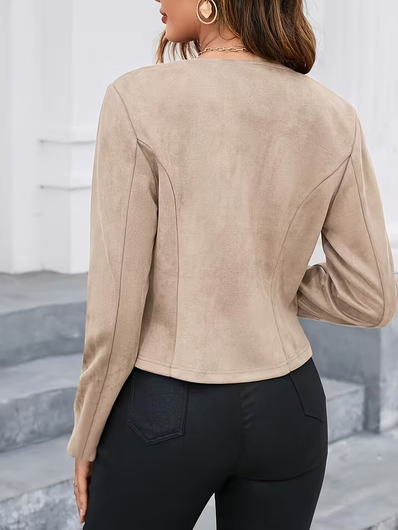 Women's Elegant Solid Color Casual Jacket