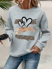 Women's Casual Crew Neck Graphic Print Sweatshirt