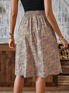 Women's All-Over Print Pocket Skirt, Elastic Waist