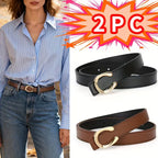 Women's 2-Pack Detachable PU Leather Belts