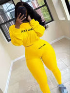 Women's Letter Embroidery Sweatshirt & Skinny Pants Set
