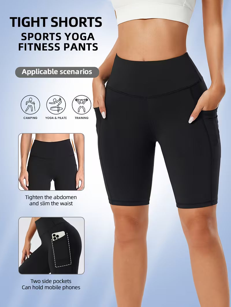 Women's High-Elastic Sports Shorts for Cycling & Yoga