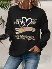 Women's Casual Crew Neck Graphic Print Sweatshirt