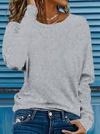 Women's Crew Neck Long Sleeve T-Shirt for Spring & Fall