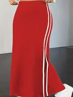 Women's Plus Size Slit Midi Skirt
