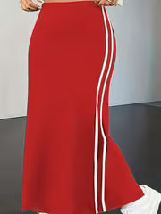 Women's Plus Size Slit Midi Skirt