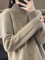 Women's Plus Size Semi-High Neck Casual Pullover