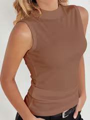 Women's Stand-Up Collar Athletic Tank Top