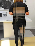 Women's Printed T-Shirt & Pants Two-Piece Set