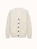 Women's Plus Size Drop Twist Cable Cardigan