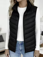 Women's Stand Collar Short Vest Jacket