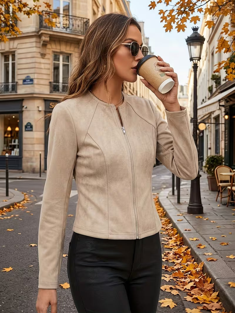 Women's Elegant Solid Color Casual Jacket