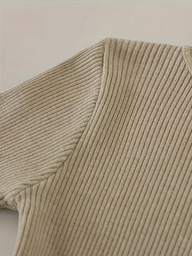 Women's High Turn-Collar Pullover Sweater Set