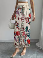 Women's Floral Print Wrap Tie Skirt, Vacation Style