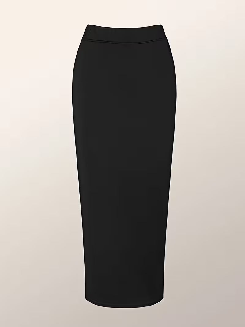 Women's Solid Color Fitted Half-Skirt
