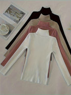 Women's High Turn-Collar Pullover Sweater Set