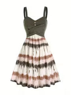 Women's Tie-Dye Print Sleeveless Backless Dress
