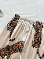 Women's Leopard Print V-Neck 2pc Sleepwear Set