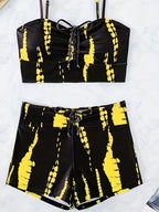 Women's High-Waisted Geometric Print Pants