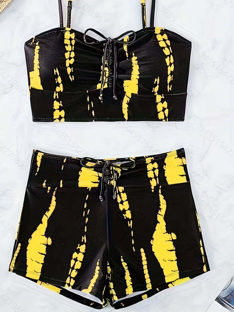 Women's High-Waisted Geometric Print Pants