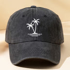 Women's Coconut Tree Print Distressed Baseball Cap